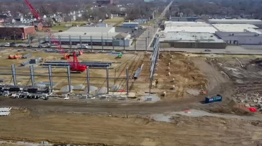 Aerial view of Urban League Sports and Learning Complex construction