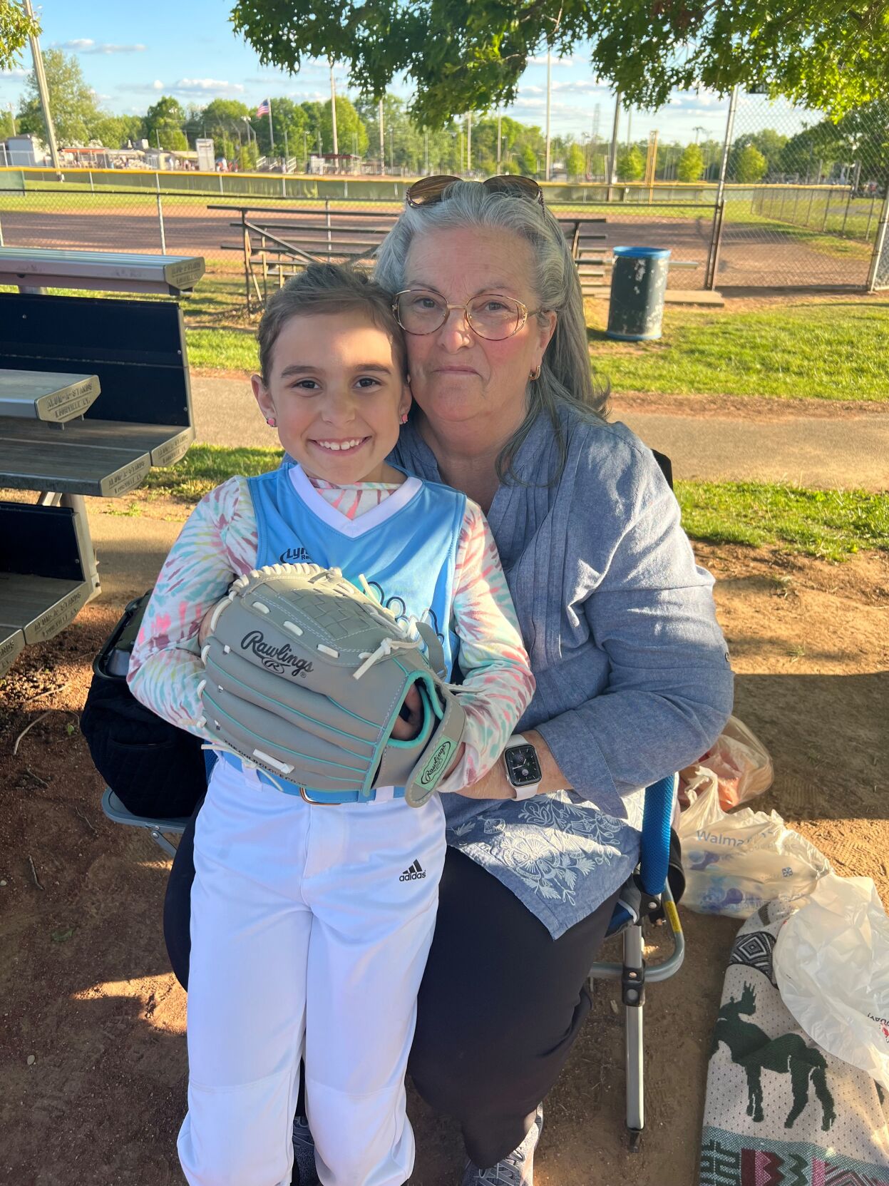 Barbara Totten at her granddaughter's softball game