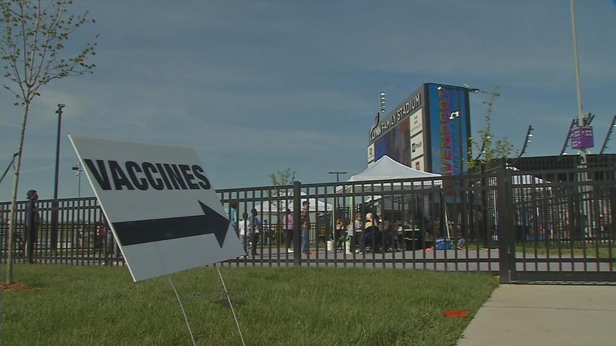 A vaccination clinic at Lynn Family Stadium in Louisville, Ky.