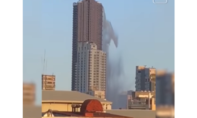 AN EARTHQUAKE Turns Rooftop Pool Into Waterfall...