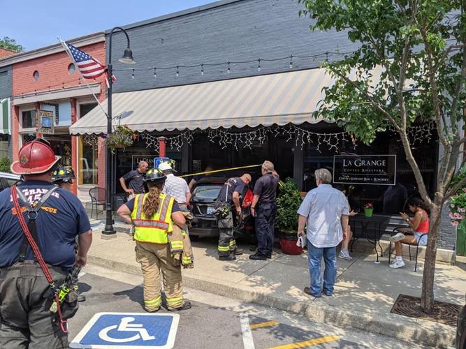 Car crashes into the front of LaGrange Coffee Roasters on June 18, 2021