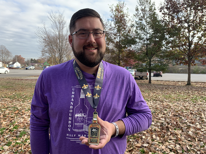 Russell Deakins, stroke survivor with Urban Bourbon medal