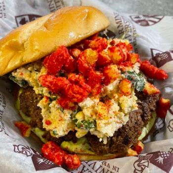 The Elote (Mexican Street Corn) Burger by Timothy Armistead of Louisville