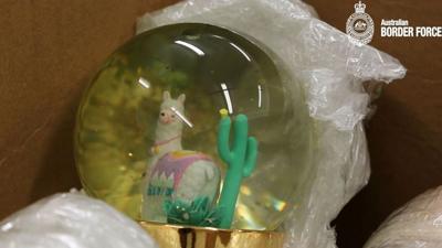 Snow globe containing methamphetamine confiscated by Australian Border Force