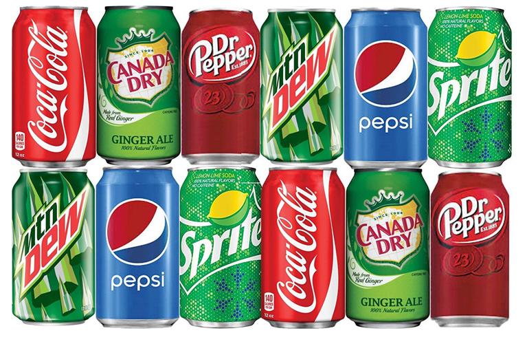 Sodas in cans