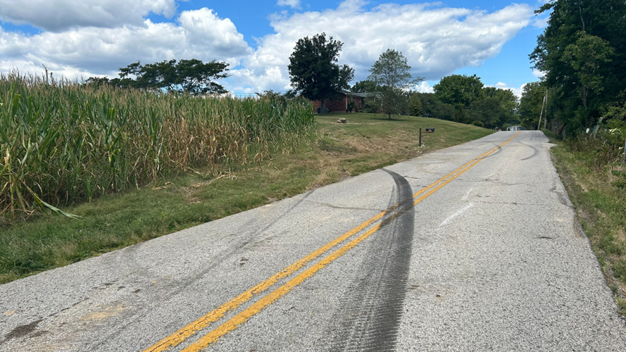 Scene of crash involving Raywick Fire Department tanker in Marion County, Kentucky
