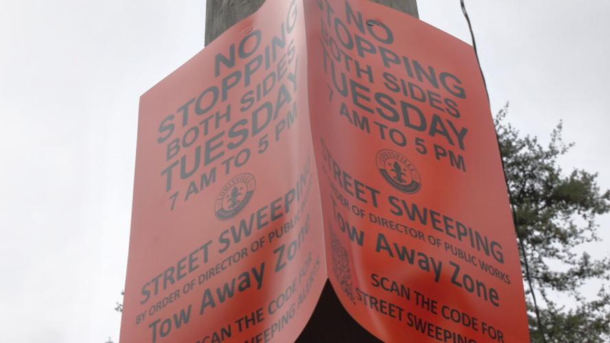 Street sweeping orange signs - 3.5.24