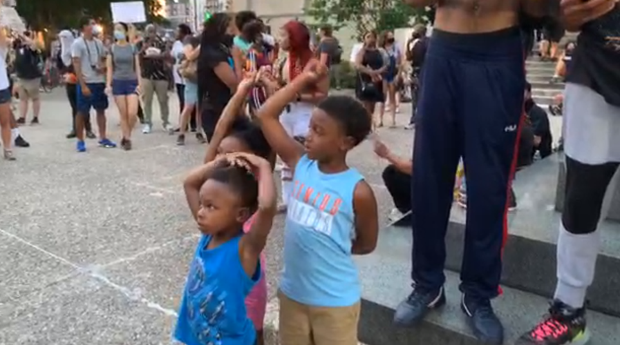 Close shot of children during 6-5-2020 protests
