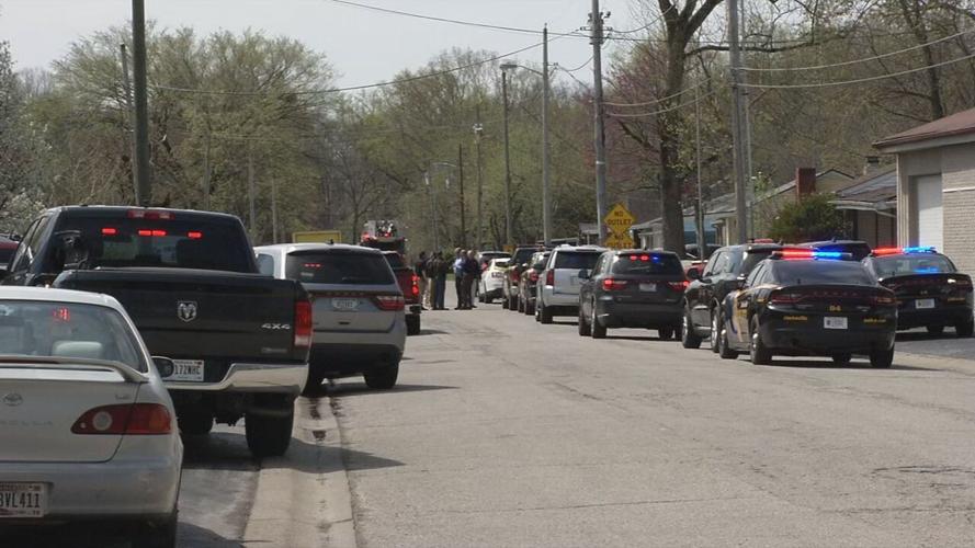 Police investigate a shooting 3/31/21 in Clarksville, Indiana