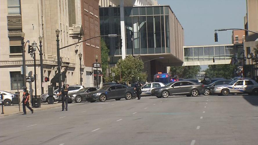 Anti-eviction protest police block off Jefferson Street with tons of cars 8-8-20
