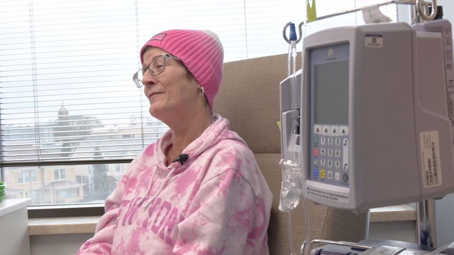 Margie Baylis receiving cancer treatment