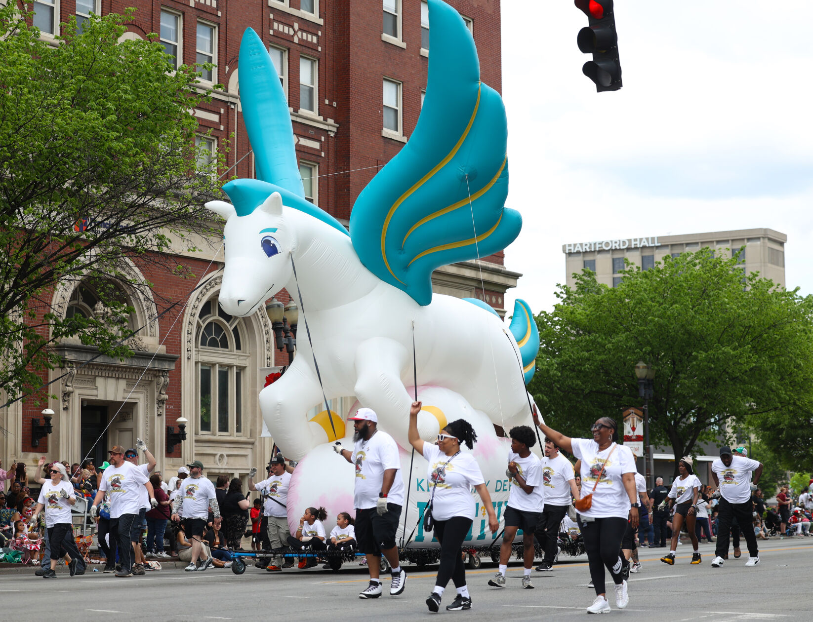 Pegasus float near St Francis school.JPG