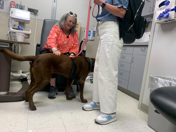 Barbara Totten with a dog