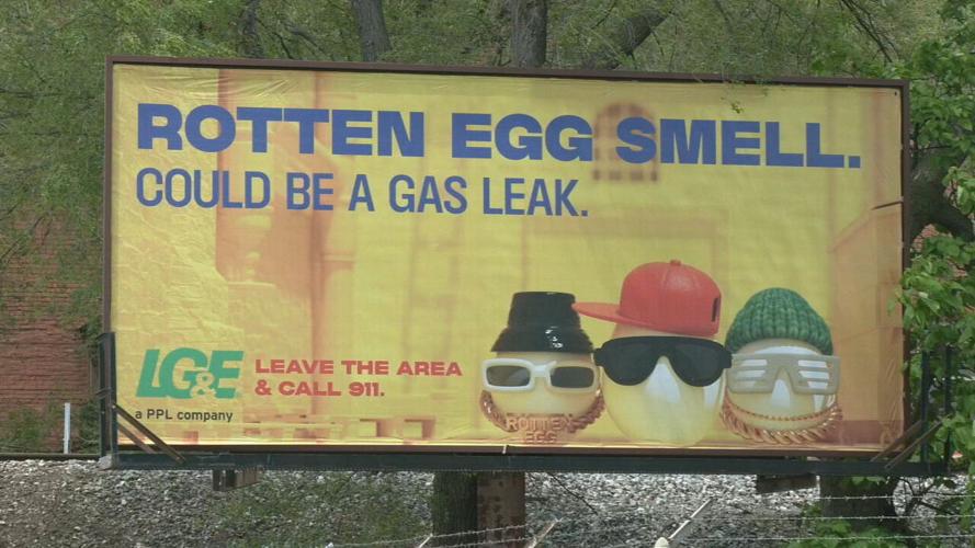 LG&E Russell neighborhood rotten egg smell billboard 4-29-24