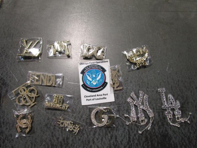 Counterfeit jewelry seized by federal officials at UPS Worldport in Louisville in April 2023