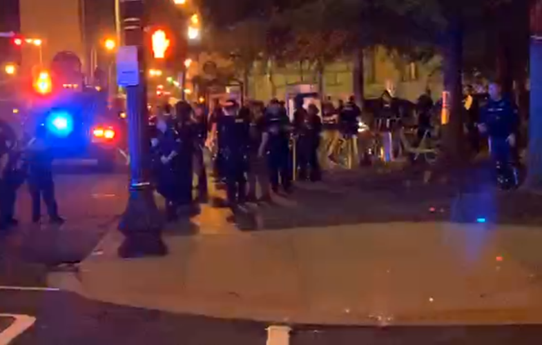 LMPD gathered at nearby park after making arrests