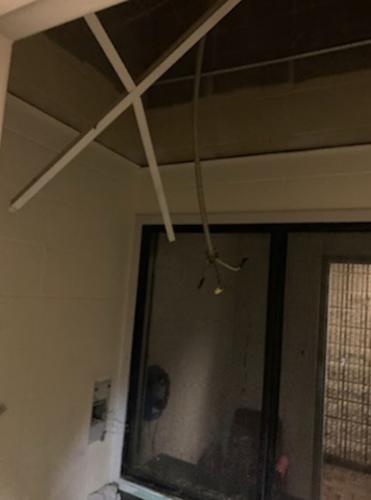 Damage allegedly caused by April 7, 2022 escape attempt by inmate Kenneth Hackney