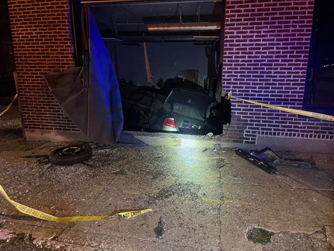 Vehicle inside building