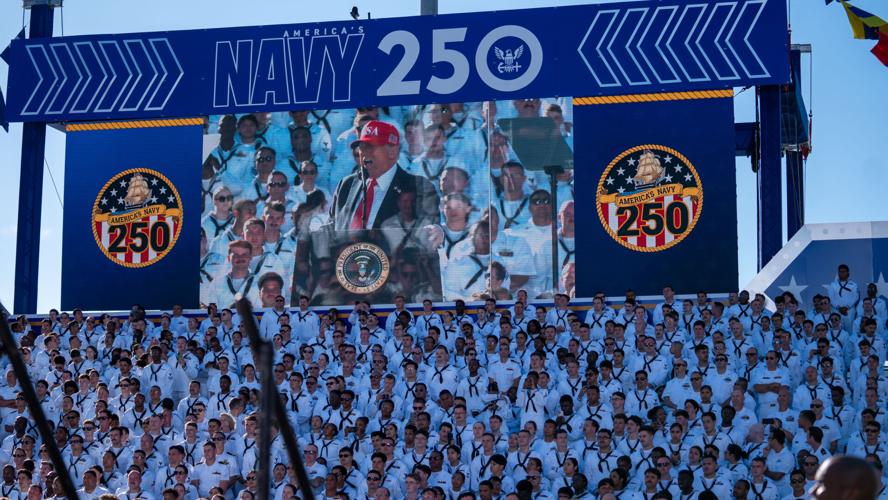 Potus Trump on USS Truman for Navy's 250th 10-5-2025