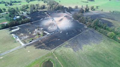 Lincoln County Gas Line Explosion Aftermath Aerial - 8-1-19