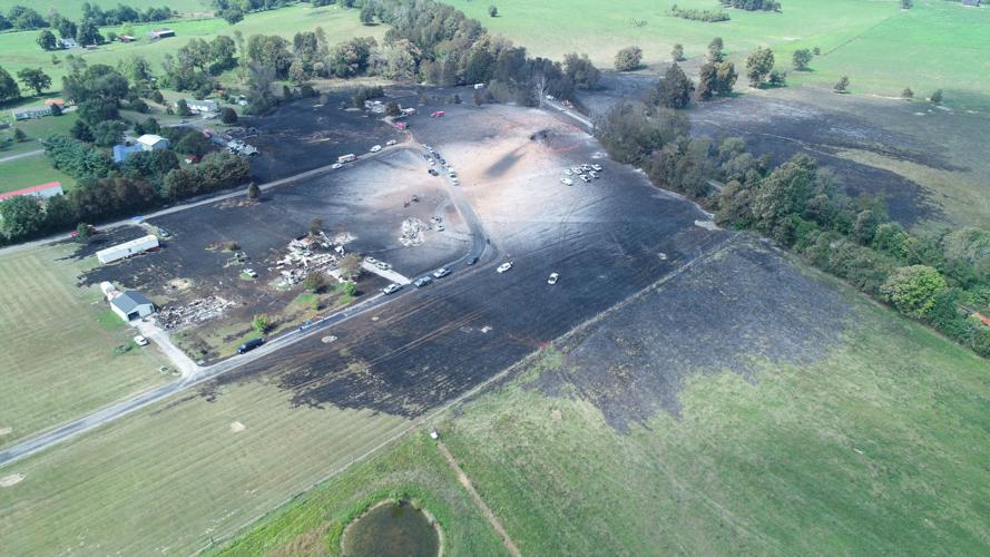 Lincoln County Gas Line Explosion Aftermath Aerial - 8-1-19