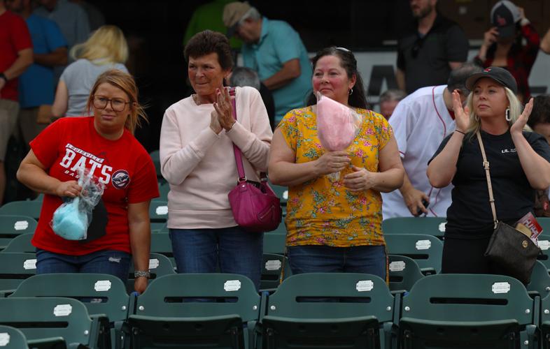 Fans cheer pregame for Bats.JPG
