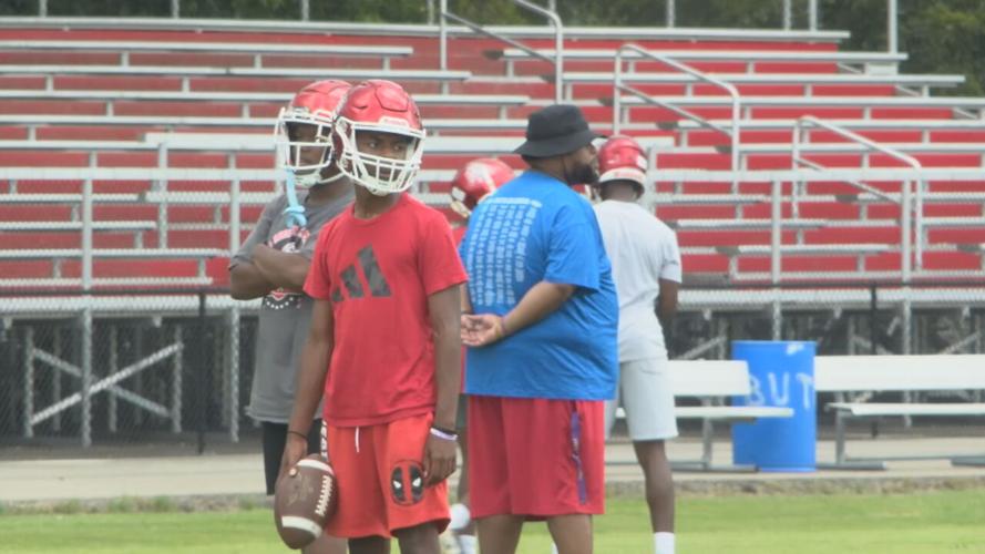 High school football practice