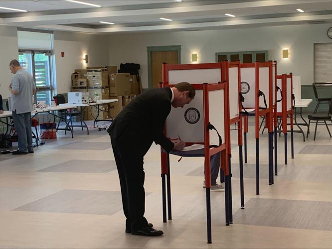 Secretary of State Michael Adams votes in Kentucky primary election