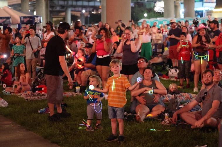 Families watch fireworks at Thunder Over Louisville