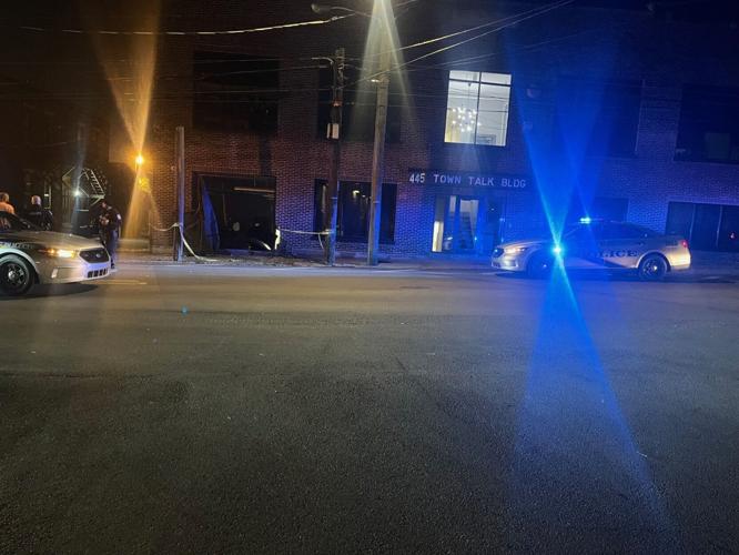 Vehicle on Baxter Avenue building