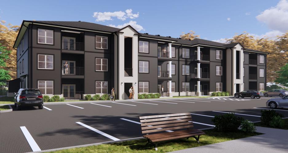 Rendering of Lower Hunter's Trace affordable housing complex