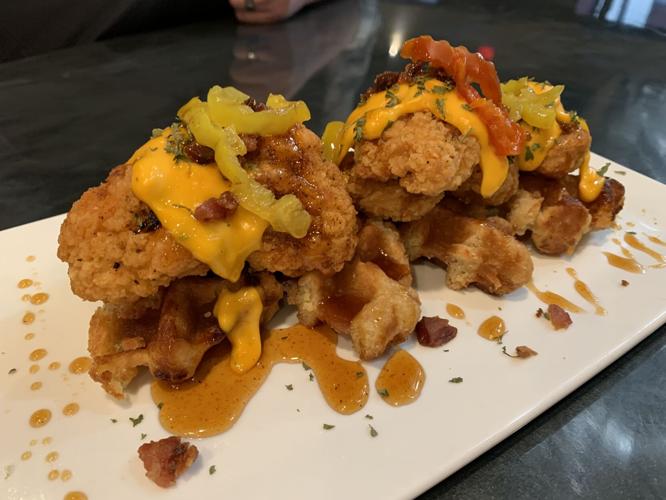 Chicken N' Waffles nachos by Chef Charlie Shunnarah at MESA - KK - 3.29.23