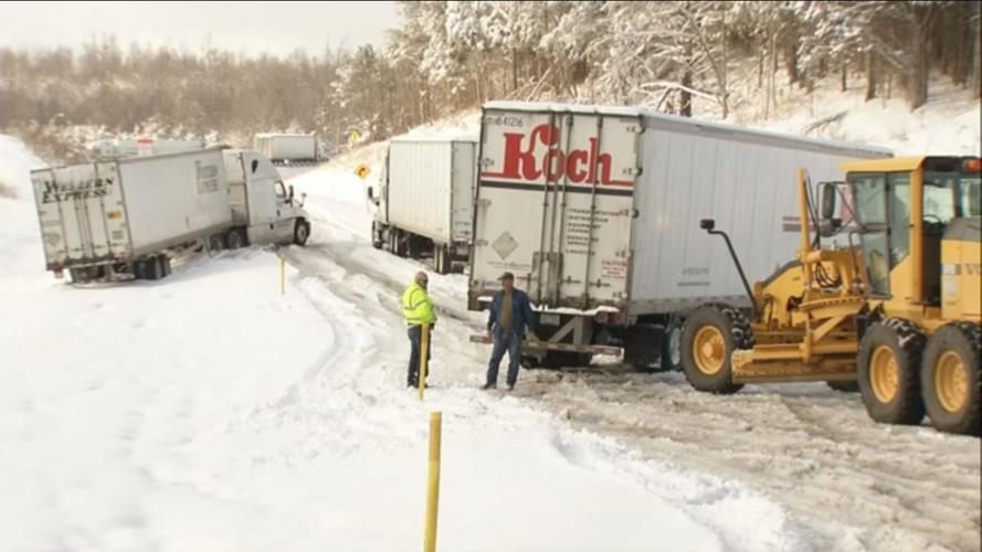 truck sliding off road