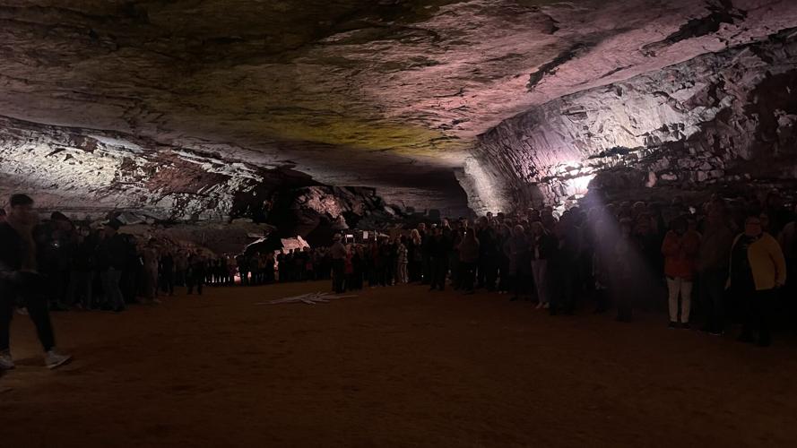 People inside Mammoth Cave