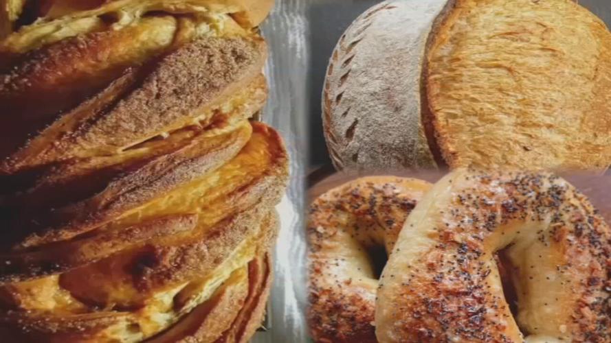 Bread and bagels available at Leaven Bakery in New Albany, Ind.