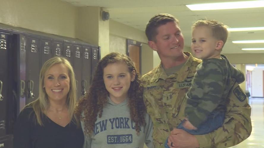 Alabama soldier surprises daughter in school upon return from deployment in Syria