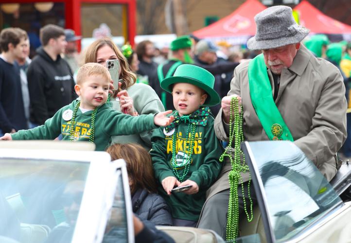 Boys in Packers shirts at St. Patrick's Day Parade.JPG