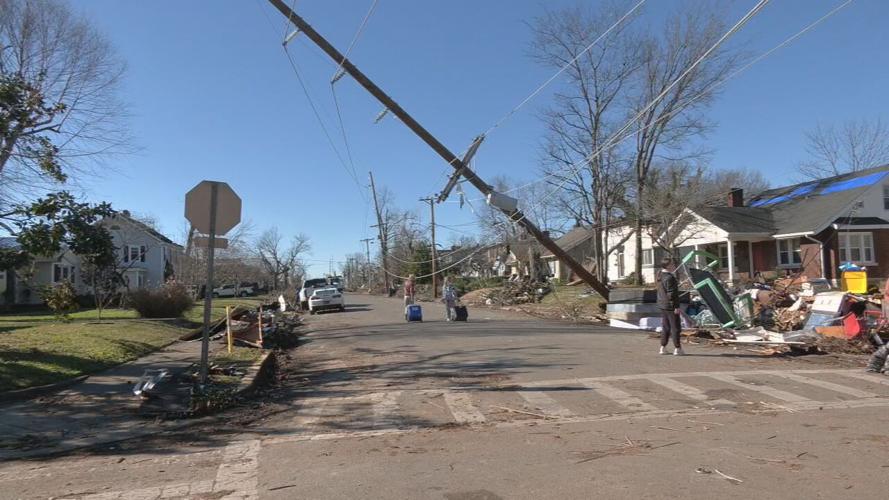 Power lines down, damage remains in Bowling Green city limits after weekend tornado.