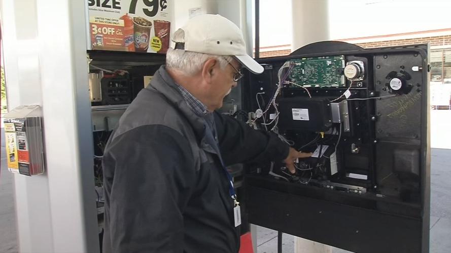 Gas station pump interior
