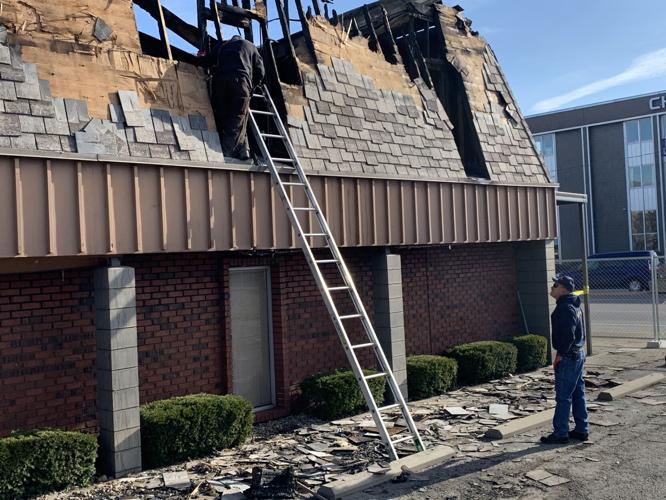 Aftermath of Dec. 20, 2020 fire at Jeffersonville building at the corner of East Court Avenue and Spring Street