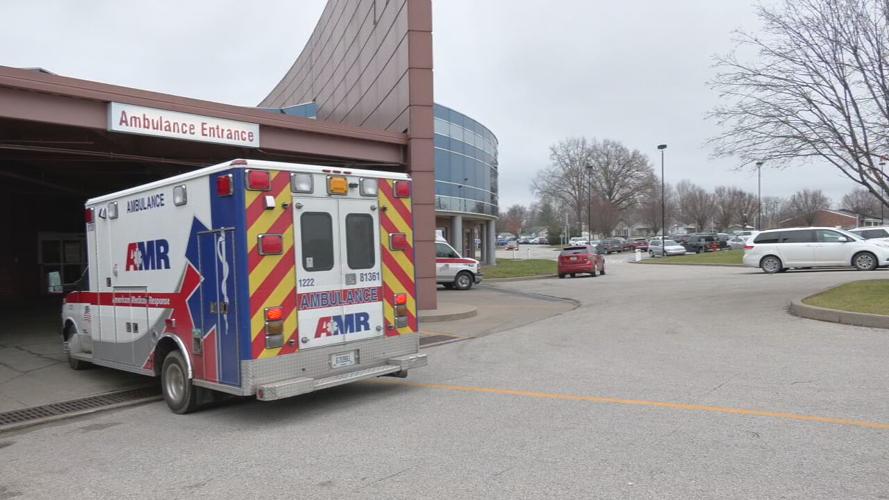 AMR Ambulance enters bay at Baptist Health Floyd.jpeg