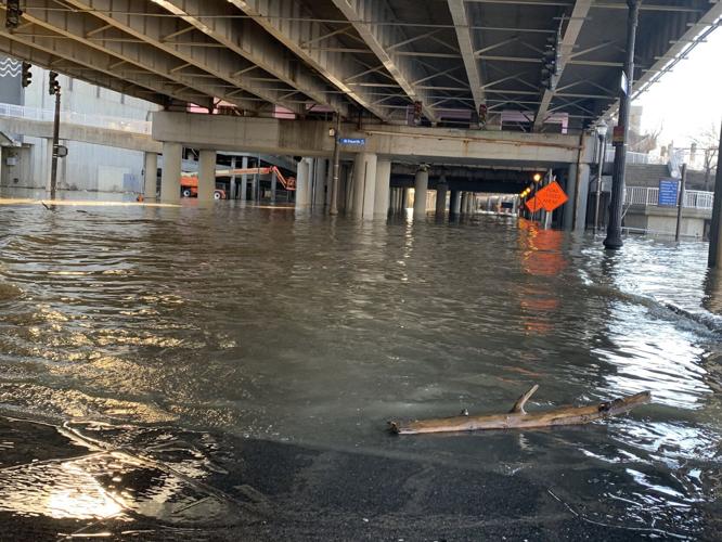 River Road Flooding in Downtown Louisville