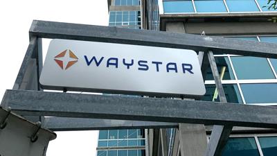 Waystar logo on building 10-17-23