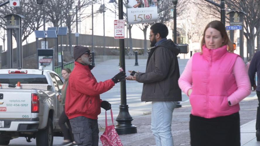 CANDY HANDED OUT DOWNTOWN