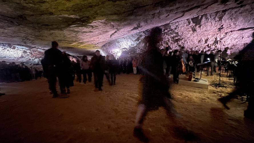 Guests inside Mammoth Cave