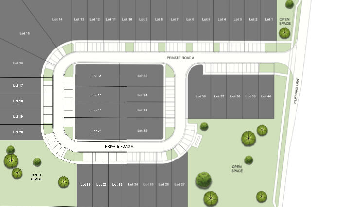Layout of The Bungalos, a planned sub-division of small homes near downtown La Grange