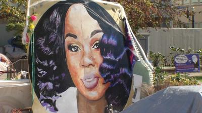 Breonna Taylor memorial in Jefferson Square Park