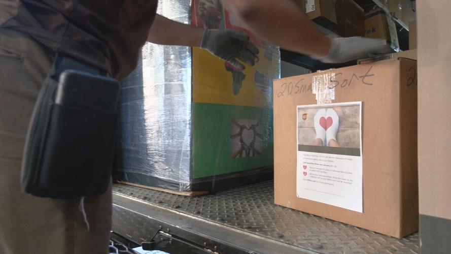 UPS delivers 19,000 pairs of socks to Wayside Christian Mission on Feb. 10, 2022