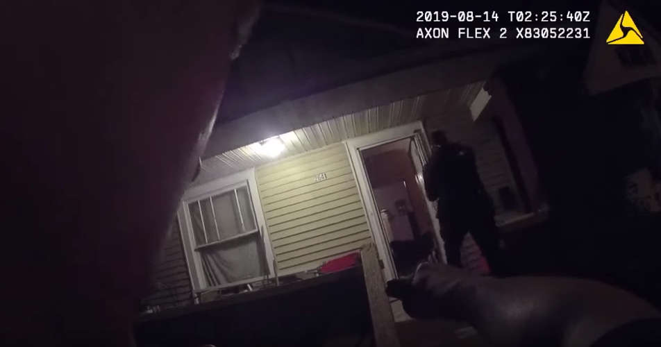 Body camera footage of officers