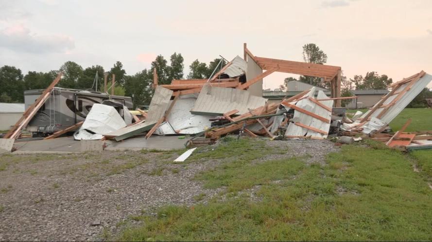 Storm damage in Grayson County, Kentucky